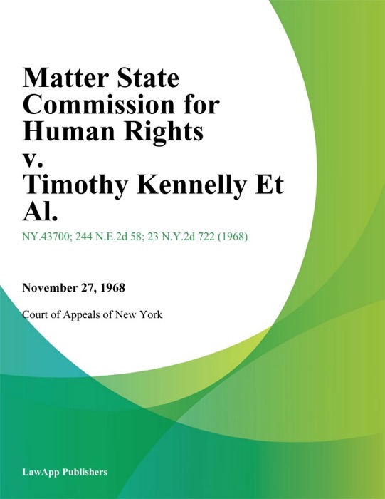 Matter State Commission for Human Rights v. Timothy Kennelly Et Al.
