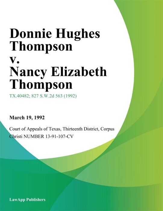 Donnie Hughes Thompson v. Nancy Elizabeth Thompson