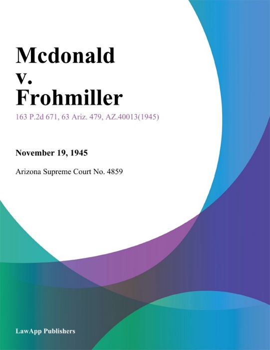Mcdonald v. Frohmiller