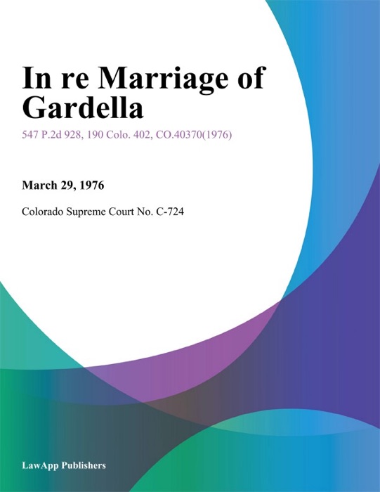 In Re Marriage of Gardella