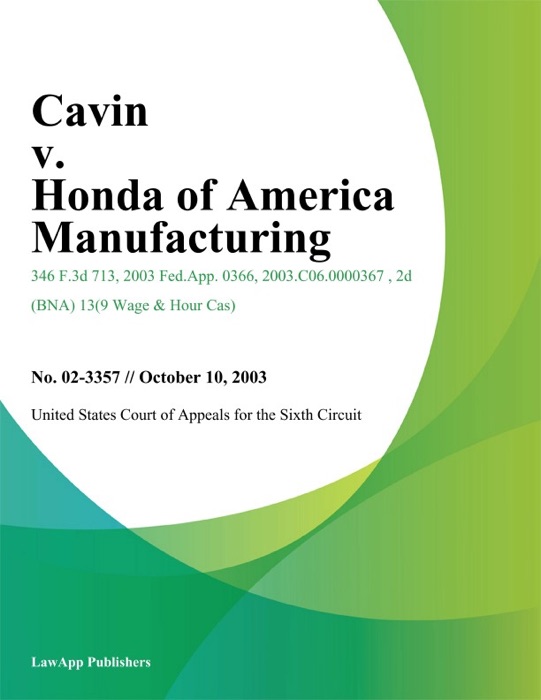 Cavin V. Honda Of America Manufacturing