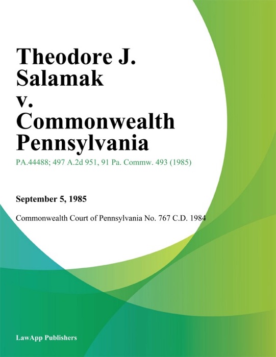 Theodore J. Salamak v. Commonwealth Pennsylvania