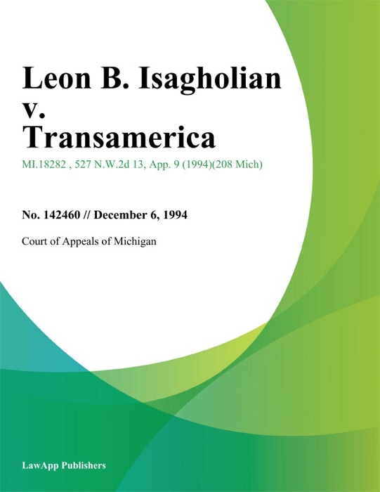 Leon B. Isagholian v. Transamerica