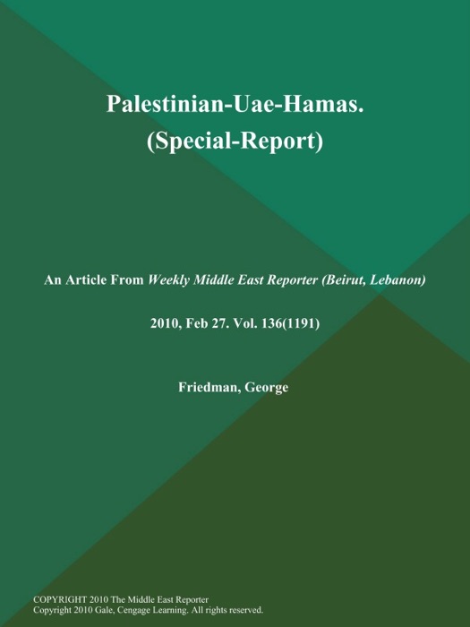 Palestinian-Uae-Hamas (Special-Report)