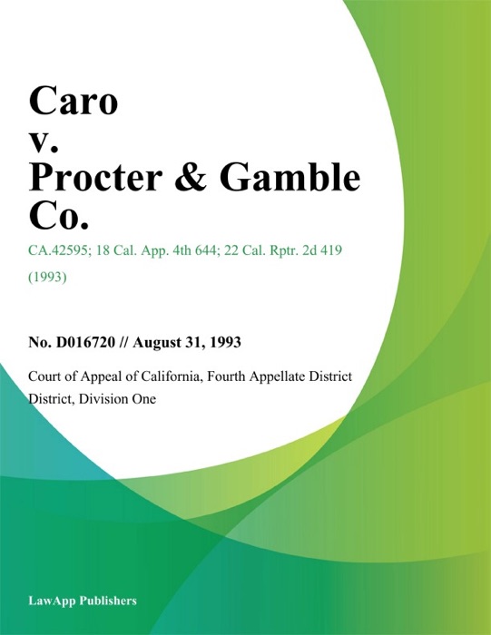 Caro V. Procter & Gamble Co.