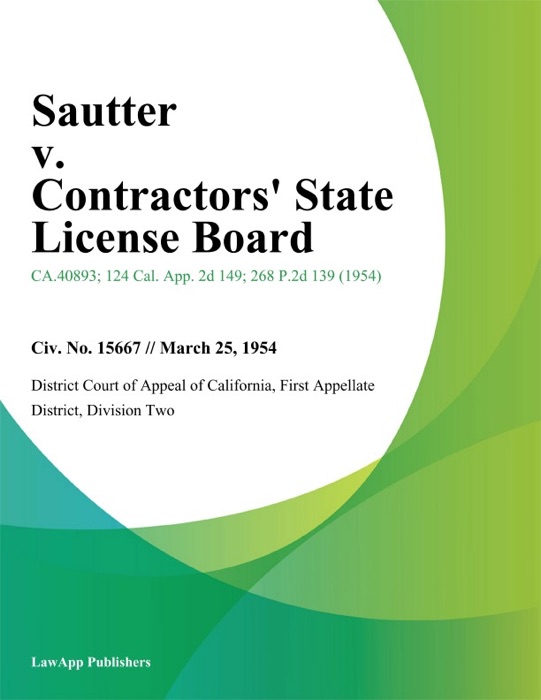 Sautter v. Contractors State License Board