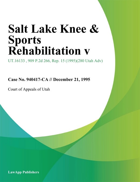 Salt Lake Knee & Sports Rehabilitation V.