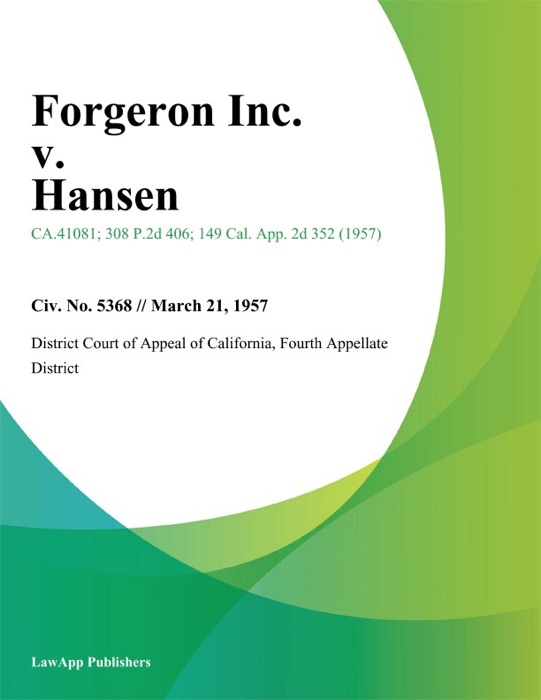 Forgeron Inc. v. Hansen