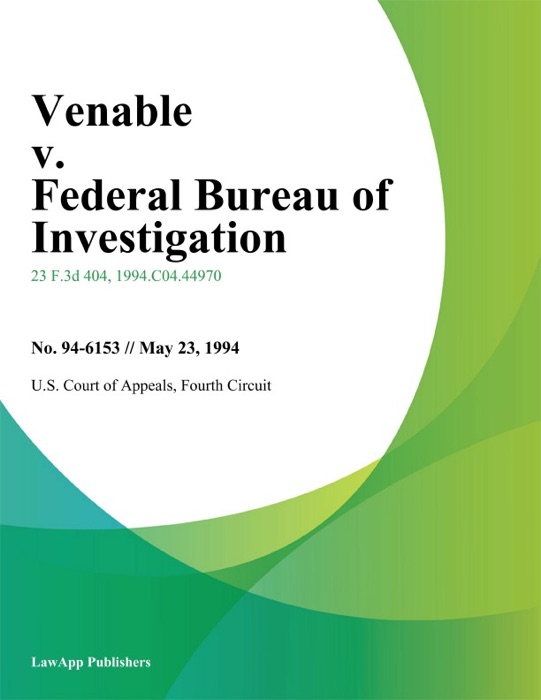 Venable v. Federal Bureau of Investigation