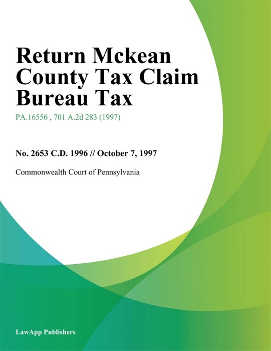 Return Mckean County Tax Claim Bureau Tax