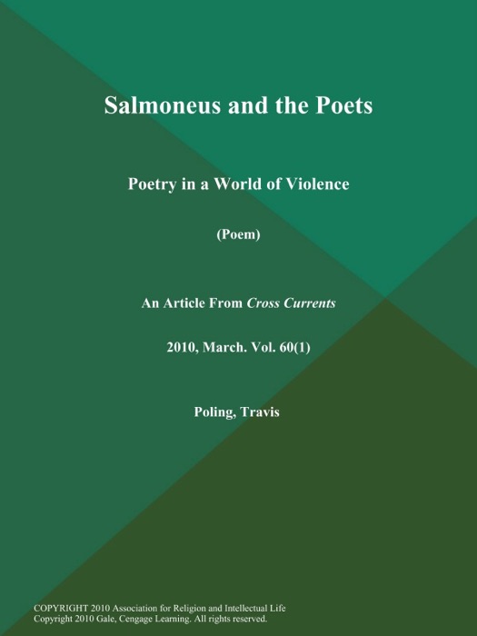 Salmoneus and the Poets: Poetry in a World of Violence (Poem)