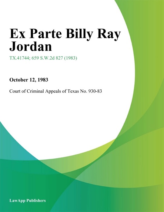 Ex Parte Billy Ray Jordan