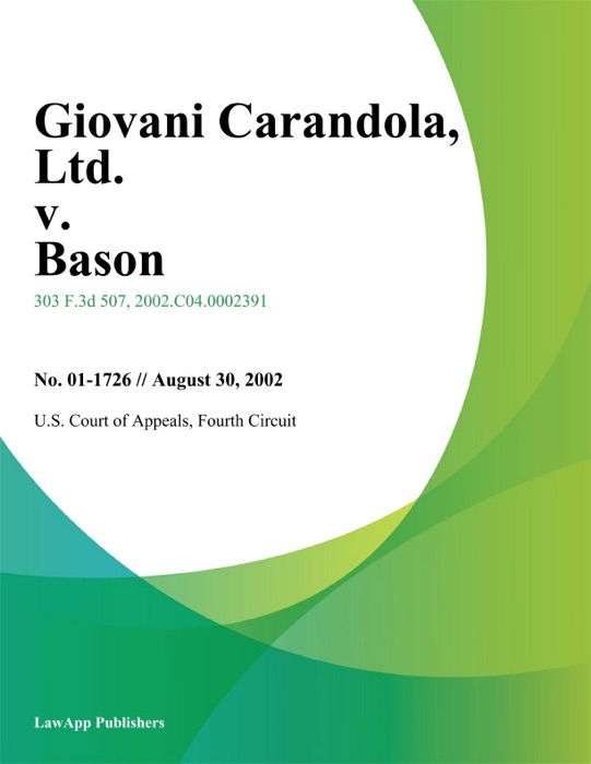 Giovani Carandola, Ltd. v. Bason