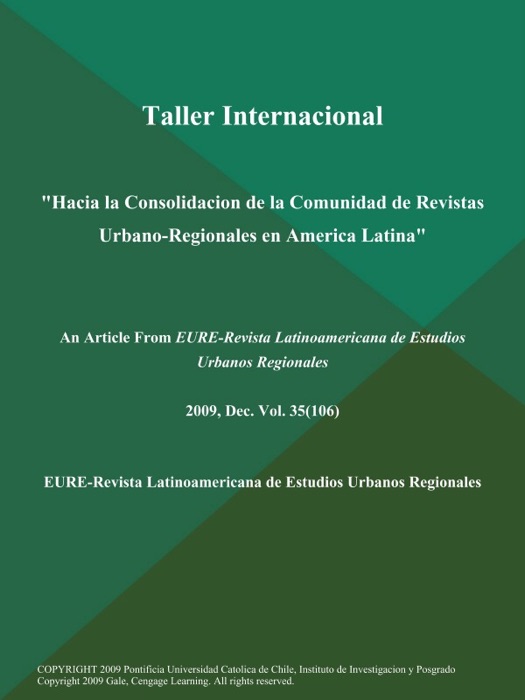 Taller Internacional: 