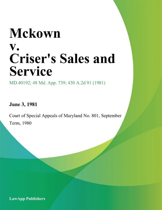 Mckown v. Crisers Sales and Service