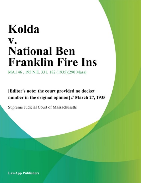 Kolda v. National Ben Franklin Fire Ins.