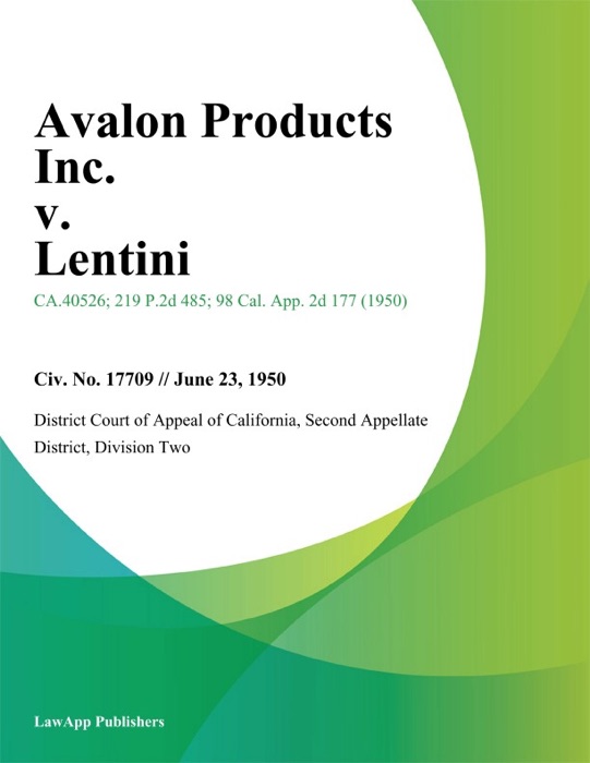 Avalon Products Inc. v. Lentini