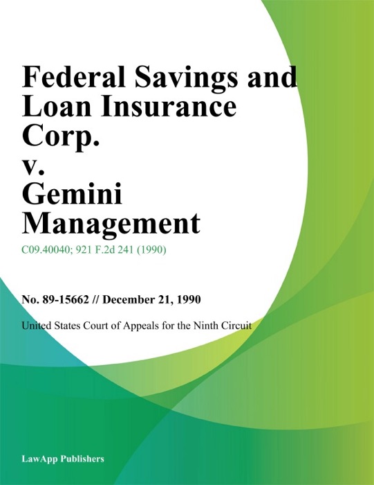 Federal Savings and Loan Insurance Corp. v. Gemini Management
