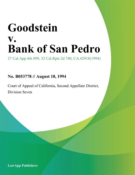 Goodstein V. Bank Of San Pedro