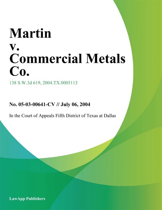 Martin V. Commercial Metals Co.