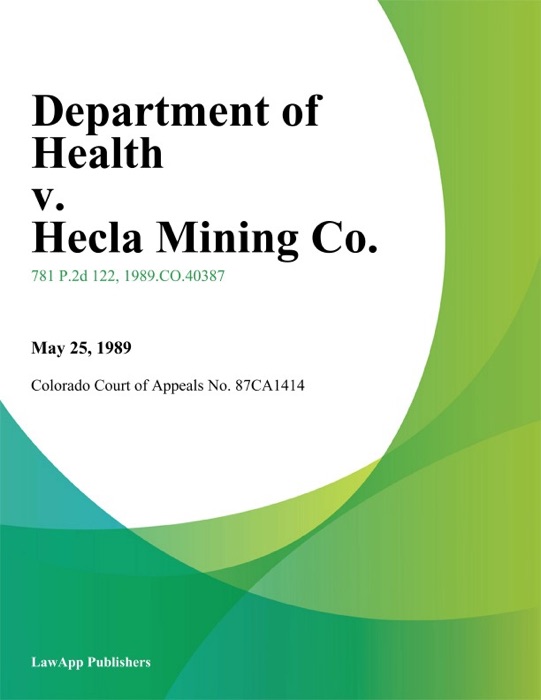 Department Of Health V. Hecla Mining Co.