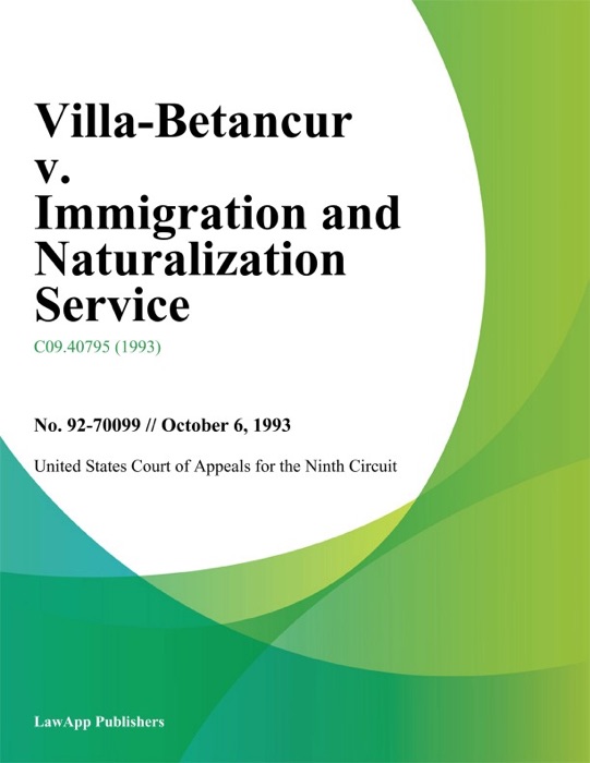 Villa-Betancur v. Immigration and Naturalization Service