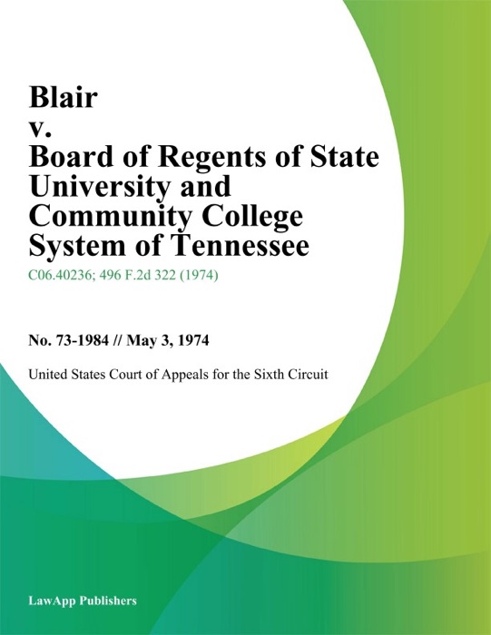 Blair v. Board of Regents of State University and Community College System of Tennessee