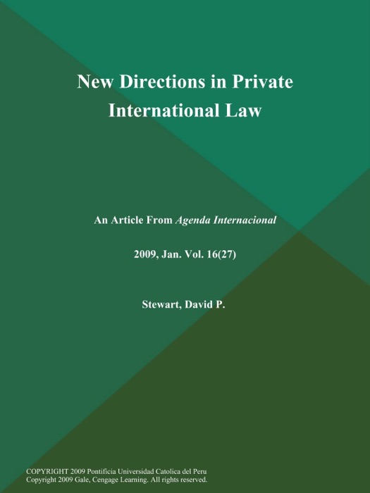 New Directions in Private International Law