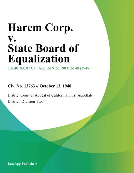 Harem Corp. v. State Board of Equalization