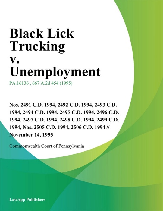 Black Lick Trucking v. Unemployment