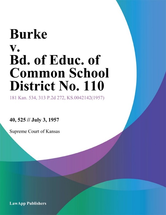 Burke v. Bd. of Educ. of Common School District No. 110