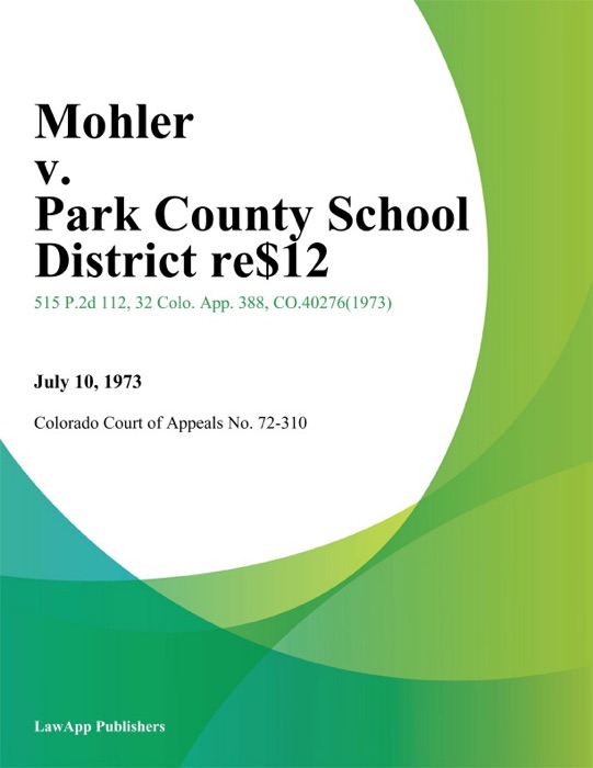 Mohler v. Park County School District Re-2