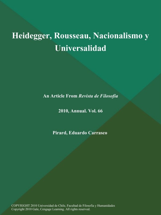 Heidegger, Rousseau, Nacionalismo y Universalidad
