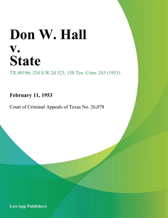 Don W. Hall v. State