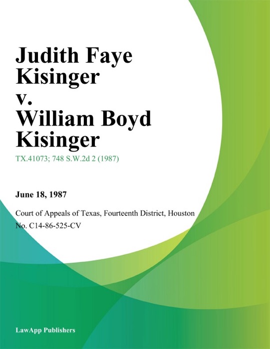 Judith Faye Kisinger v. William Boyd Kisinger