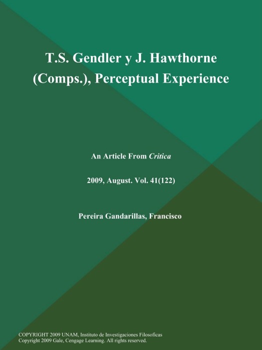 T.S. Gendler y J. Hawthorne (Comps.), Perceptual Experience