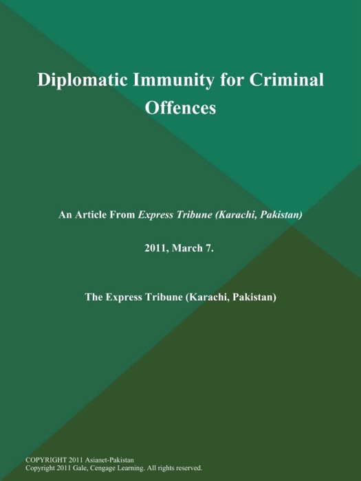 Diplomatic Immunity for Criminal Offences