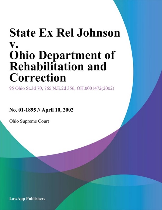 State Ex Rel Johnson v. Ohio Department of Rehabilitation and Correction