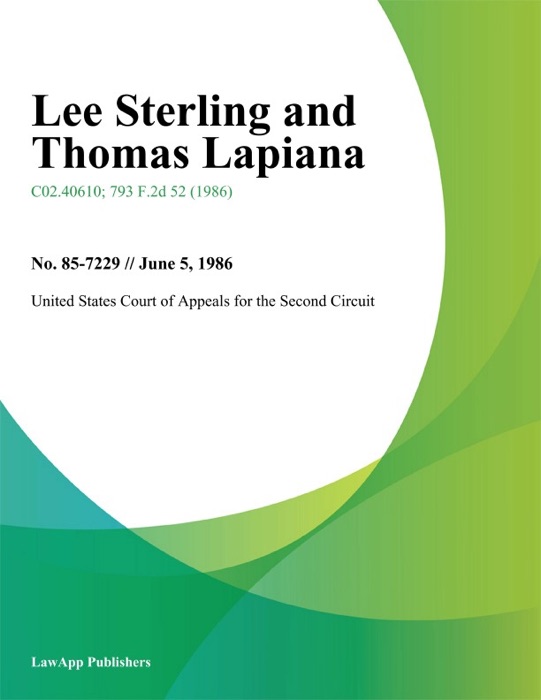 Lee Sterling and Thomas Lapiana