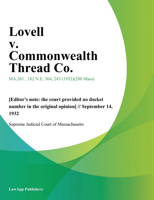 Lovell v. Commonwealth Thread Co.