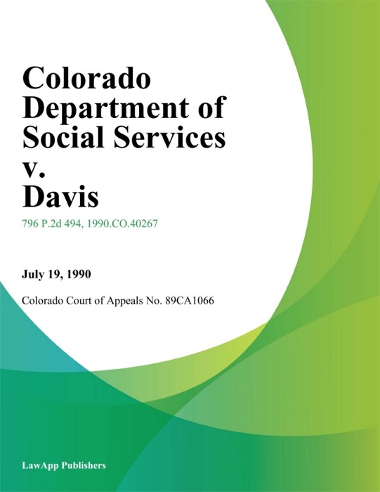 Colorado Department of Social Services v. Davis