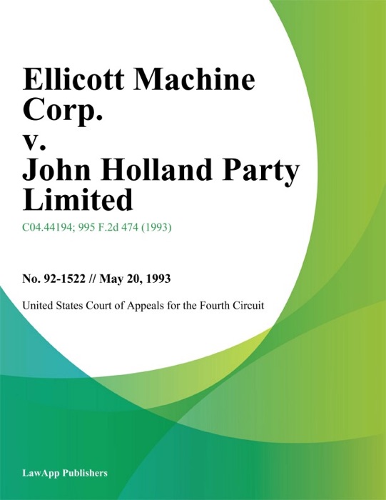 Ellicott Machine Corp. v. John Holland Party Limited