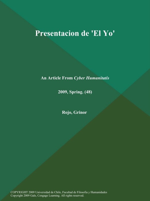Presentacion de 'El Yo'