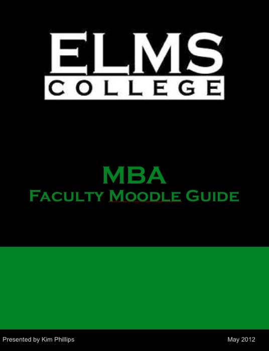 MBA Faculty Moodle Guide