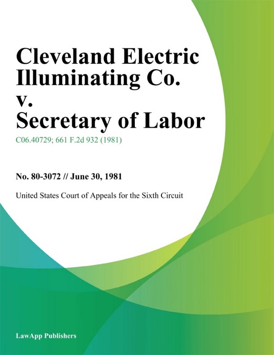 Cleveland Electric Illuminating Co. v. Secretary of Labor