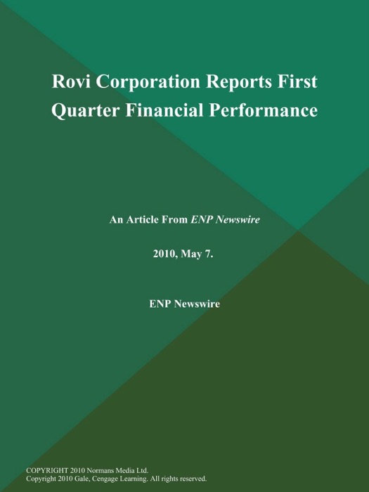 Rovi Corporation Reports First Quarter Financial Performance