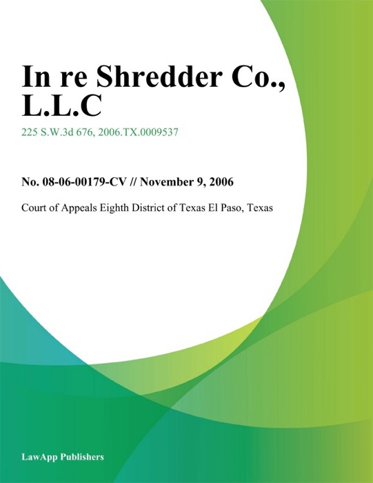 In Re Shredder Co.