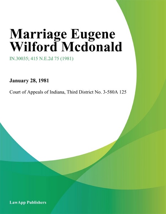 Marriage Eugene Wilford Mcdonald