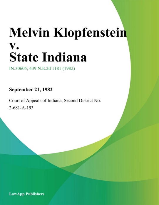 Melvin Klopfenstein v. State Indiana