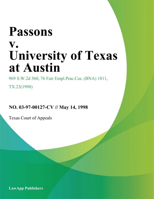 Passons V. University Of Texas At Austin